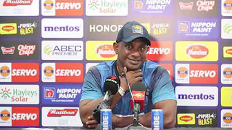 Sanath Jayasuriya-Head Coach Sri Lanka | Post Match Press Conference | Day 4 | 1st Test vs Australia backdrop