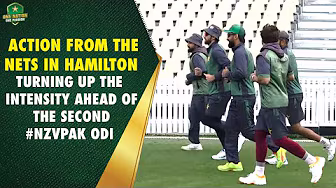 Turning up the intensity ahead of the second #NZvPAK ODI ๐ Action from the nets in Hamilton ๐ฅ