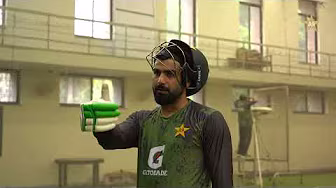 Pakistan all-rounder Hussain Talat works through the drills at NCA Skills Development Camp in Lahore