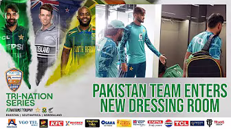 Pakistan team enters new dressing room of the revamped National Bank Stadium, Karachi | PCB