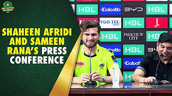 Shaheen Afridi & Sameen Rana's Press Conference | Quetta vs Lahore | Match 34 ЁЭРЕЁЭРИЁЭРНЁЭРАЁЭРЛ | HBLPSL | M2M1A backdrop