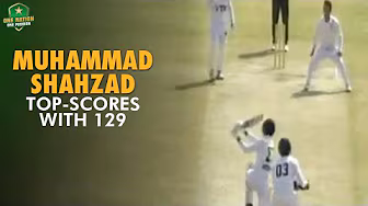 Muhammad Shahzad top-scores with 129 | PTV vs KRL | President's Trophy Grade-I 2024-25 backdrop