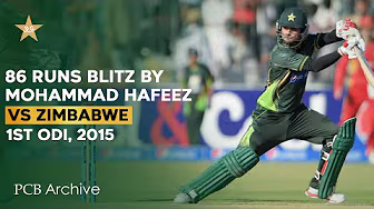 PCB Archive - Mohammad Hafeez's 8️⃣6️⃣ Runs Blitz in Lahore | PAK vs ZIM 1st ODI, 2015 | M3C2A