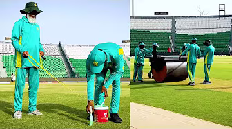 Final touchups | KFC Presents Bank Alfalah Pakistan vs Bangladesh T20I series 2025 | Gaddafi Stadium background