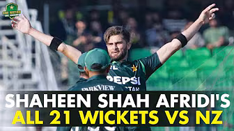 Shaheen Shah Afridi's All 2️⃣1️⃣ Wickets in Home ODIs Against New Zealand | PCB background