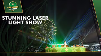 Stunning Laser Light Show at Grand Inauguration of the New-Look National Bank Stadium, Karachi background
