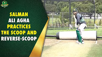Innovative strokes! Salman Ali Agha practices the scoop & reverse-scoop đ | PCB | MA2A