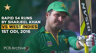 PCB Archive - Sharjeel Khan Rapid 5️⃣4️⃣ in 4️⃣3️⃣ Balls | PAK vs WI 1st ODI 2016 | M5C2A background