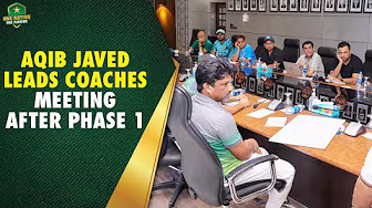 Aqib Javed leads coaches' meeting after Phase 1 of NCA Skills Development Camp | Pakistan Cricket