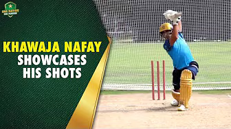 Young Pakistan batter Khawaja Nafay showcases his shots in the NCA Skills Development Camp in Lahore
