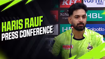HARIS RAUF PRESS CONFERENCE | Qalandars v Zalmi | HBL PSL 10 background