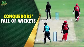 Conquerors' fall of wickets | Conquerors vs Invincibles | National Women's T20 Tournament 2024-25 background