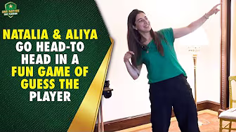 Natalia Parvaiz & Aliya Riaz Go Head-to-Head in a Fun Game of Guess the Player ✨😅 | PCB | MA2A backdrop