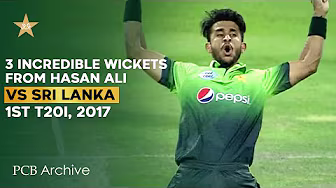 PCB Archive - Hasan Ali's 3️⃣ Incredible Wickets in Abu Dhabi | PAK vs SL 1st T20I 2017 | M6C2A
