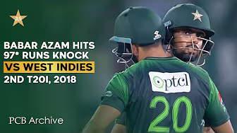 PCB Archive - Babar Azam’s 9️⃣7️⃣* Powers Pakistan to Glory! 🔥 | PAK vs WI 2nd T20I 2018 | M9C2A background