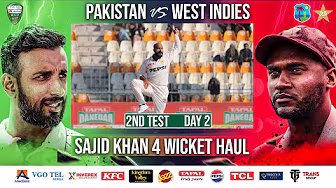 Sajid Khan Takes 4 Wickets | Pakistan vs West Indies | 2nd Test Day 2 | PCB | M2I1A