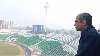 Installation of new seats completed at Gaddafi Stadium as PCB Chairman Mohsin Naqvi visits venue background