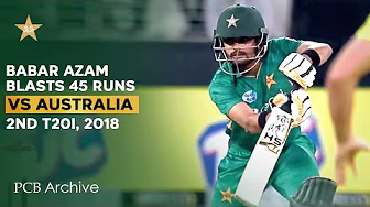 PCB Archive - Babar Azam Hits 4️⃣5️⃣ Runs in Dubai | Pakista vs Australia 2nd T20I 2018 backdrop