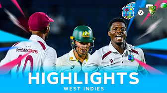 Alazarri Joseph Takes Three Wickets | Extended Highlights | West Indies v Australia | 3rd Test Day 2 background