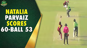 Natalia Parvaiz scores 60-ball 53 | Pakistan vs West Indies | Warm-up | Women's World Cup Qualifier backdrop
