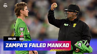 Adam Zampa's Failed Mankad Causes Controversy | #BBL12 background
