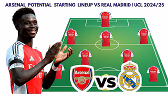 ARSENAL VS REAL MADRID | Arsenal (4-2-3-1)Potential starting lineup UEFA CHAMPIONS LEAGUE |  2024/25
