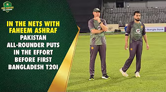 In the nets with Faheem Ashraf: Pakistan all-rounder puts in the effort before first Bangladesh T20I background