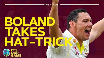 Test Hat-Trick 🎩 Every Ball Of Scott Boland Incredible Spell | West Indies v Australia 3rd Test