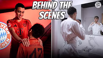 Jamal and his little brother on set! | BTS at the filming of Musiala's contract extension 📝