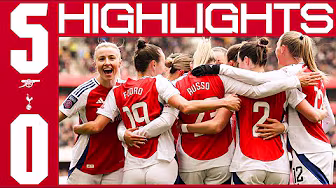 HIGHLIGHTS | Arsenal vs Tottenham Hotspur (5-0) | WSL | Russo (2), Caldentey, Maanum, Fox