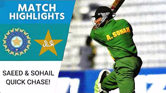 India vs Pakistan | Saeed Anwar’s Explosive 50 Off 40 Balls Ensures Quick Chase! | M Hussain Shine backdrop