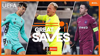 Great EUROPA LEAGUE Saves Play-Offs 1st leg | FT. Marrero, Gróf, Coosemans... background
