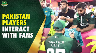 Pakistan players interact with fans after winning the first T20I in Lauderhill, USA 🇵🇰 | PCB | MA2A background