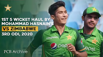 PCB Archive - Mohammad Hasnain's 1st 5️⃣ Wicket Haul in ODIs | PAK vs ZIM 3rd ODI 2020 | MD2A