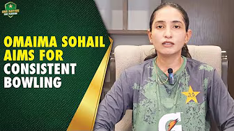 All-rounder Omaima Sohail aims for consistent bowling and shares memorable spell & wickets | MA2A backdrop