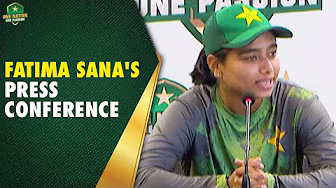 Pakistan Women's Team Captain Fatima Sana's Press Conference in Karachi | PCB | MA2A background
