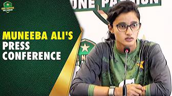Pakistan Women's Team Batter Muneeba Ali's Press Conference in Karachi | PCB | MA2A background