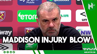 Maddison INJURY BLOW | Ange Postecoglou | West Ham 1-1 Tottenham background