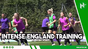 INTENSE England training ahead of HUGE Wales Euro 2025 clash background