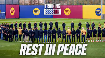 MINUTE’S SILENCE IN MEMORY OF DOCTOR MIÑARRO | FC Barcelona Training 🔵🔴 background