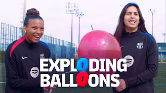 🎈💥💥🎈 BOOM! EXPLODING BALLOONS CHALLENGE WITH VICKY & KIKA | FC Barcelona 🔵🔴