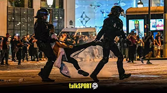 Two dead and hundreds arrested across France after PSG win Champions League Final against Inter background