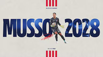 Musso signs with Atlético de Madrid until 2028 background