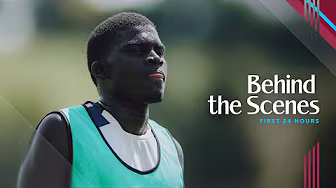 El Hadji Malick Diouf's First Day in Claret & Blue | Behind the Scenes background