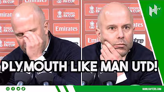 Plymouth play like Man United... LONG BALLS! | Arne Slot after Liverpool's SHOCK FA Cup defeat background