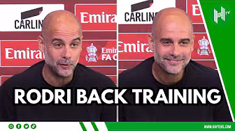 RODRI CLOSE TO A RETURN? Pep Guardiola | Nott'm Forest v Man City background