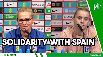 Spain players are SO BRAVE! | Wiegman and Russo praise Jenni Hermoso backdrop