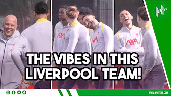 ЁЯШЖ VIBES in this Liverpool team! The Reds in great spirits ahead of PSG ЁЯФе background