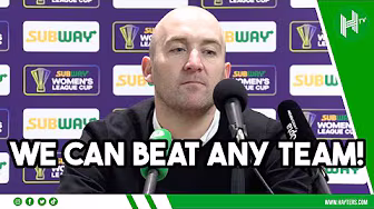 We did enough to win! | Nick Cushing after losing Women's League Cup final to Chelsea background