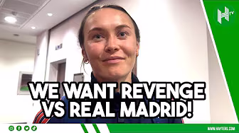 WE CAN BEAT REAL MADRID! | Caitlin Foord reacts after Arsenal's 4-0 win over Liverpool background